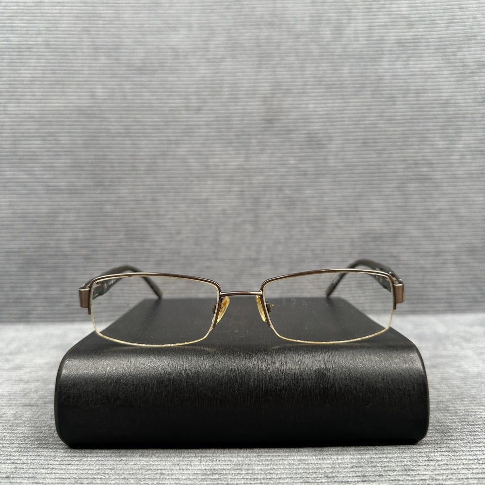 Joseph Abboud JA4004 Y2k Bourbon Rectangular Semi Rimless Eyeglasses 54-18-140